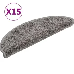 Huishoudelijke Benodigdheden*vidaXL Trapmatten 15 st 56x17x3 cm Halfrond Grijs