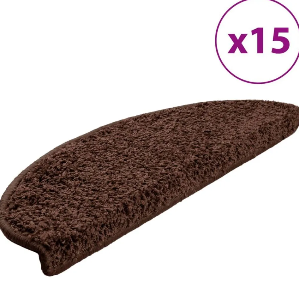 Huishoudelijke Benodigdheden*vidaXL Trapmatten 15 st 65x21x4 cm Halfrond Groot Bruin