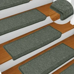 Huishoudelijke Benodigdheden*vidaXL Trapmatten 15 st 65x21x4 cm Rechthoekige Rand Donkergroen