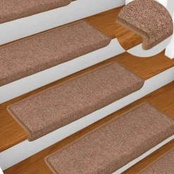 Huishoudelijke Benodigdheden*vidaXL Trapmatten 15 st 65x21x4 cm Rechthoekige Rand Bruin