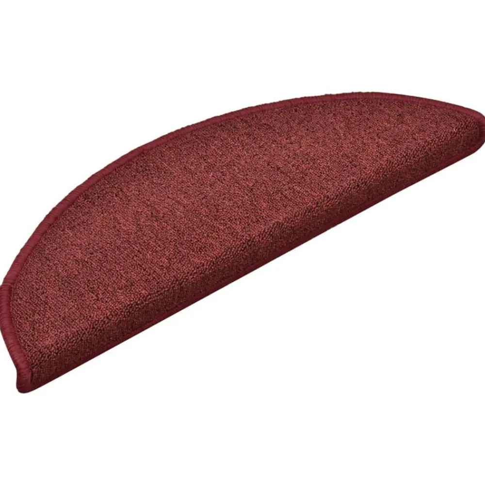 Huishoudelijke Benodigdheden*vidaXL Trapmatten 15 st 56x17x3 cm Bordeaux Halfrond Bordeauxrood