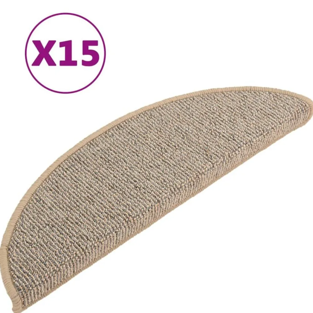 Huishoudelijke Benodigdheden*vidaXL Trapmatten 15 st 56x17x3 cm Halfrond Bruin