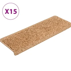 Huishoudelijke Benodigdheden*vidaXL Trapmatten 15 st 65x21x4 cm rechthoekige rand Beige