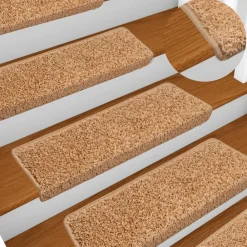 Huishoudelijke Benodigdheden*vidaXL Trapmatten 15 st 65x21x4 cm rechthoekige rand Beige