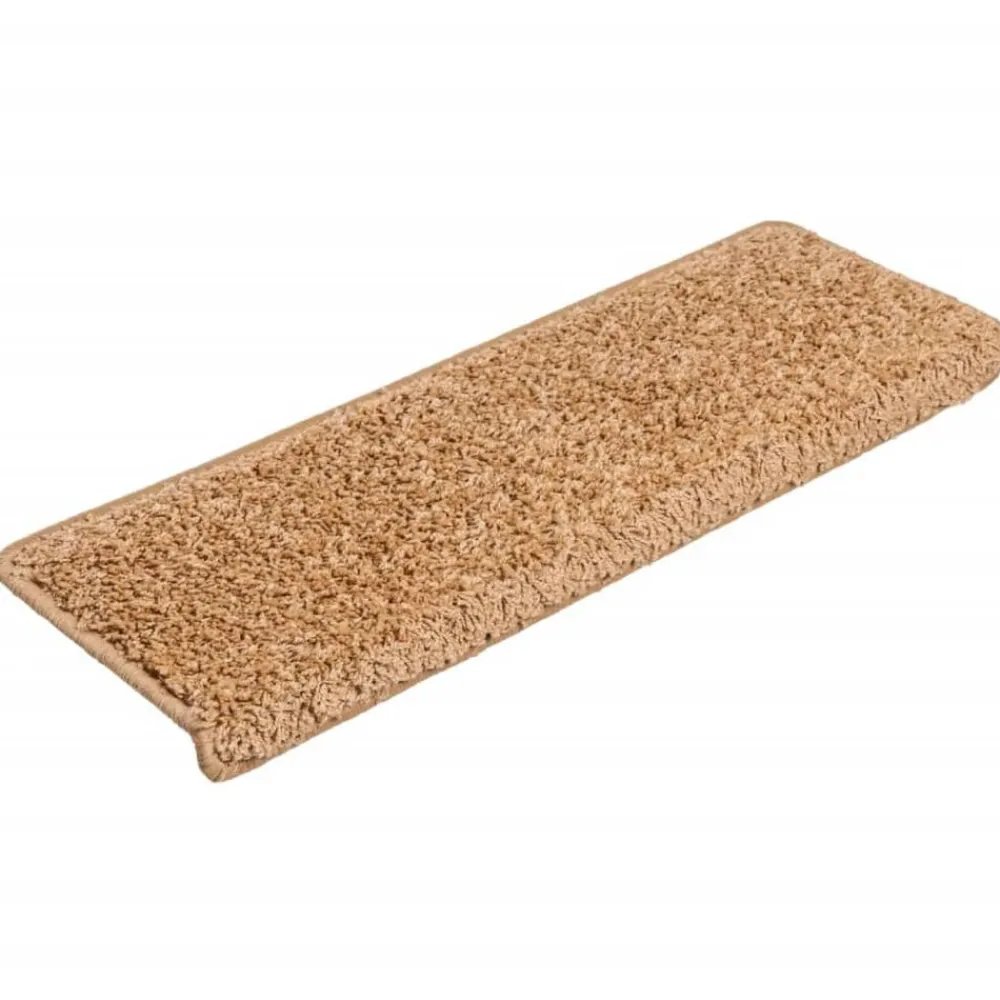 Huishoudelijke Benodigdheden*vidaXL Trapmatten 15 st 65x21x4 cm rechthoekige rand Beige