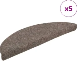 Huishoudelijke Benodigdheden*vidaXL Trapmatten Zelfklevend 5 stuks 56x17x3 cm Halfrond Beige