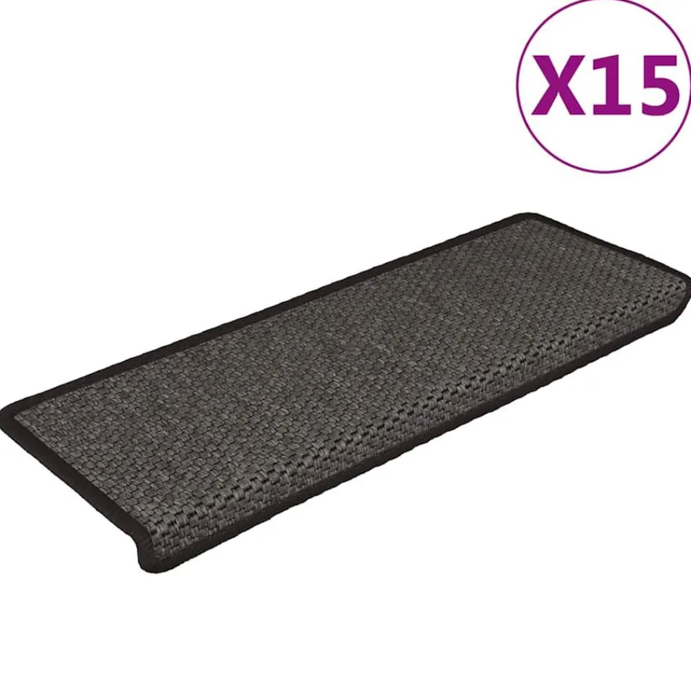 Huishoudelijke Benodigdheden*vidaXL Trapmatten zelfklevend 15st sisal-look 65x21x4cm kleur Antraciet
