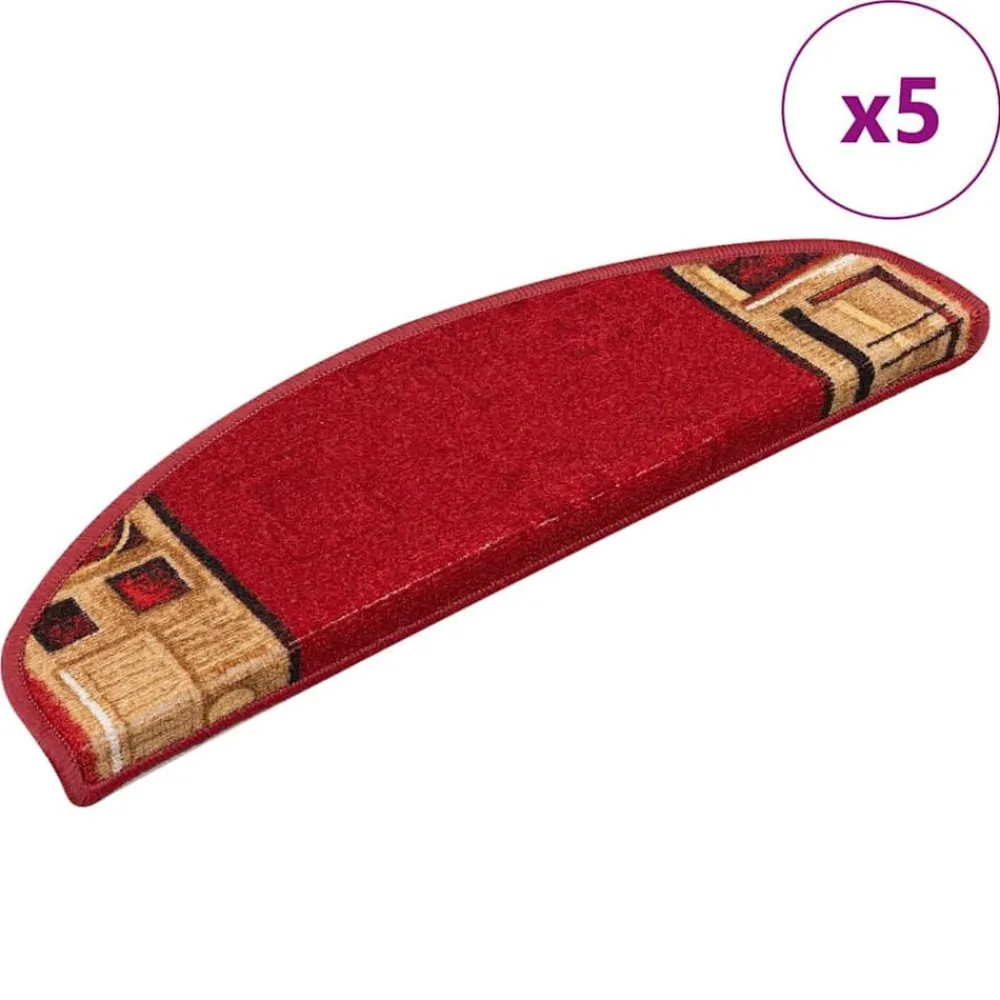 Huishoudelijke Benodigdheden*vidaXL Trapmatten zelfklevend 5 st 65x21x4 cm Rood