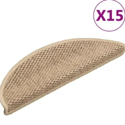 Huishoudelijke Benodigdheden*vidaXL Trapmatten zelfklevend 15 st sisal-look 56x17x3 cm kleurig Zand
