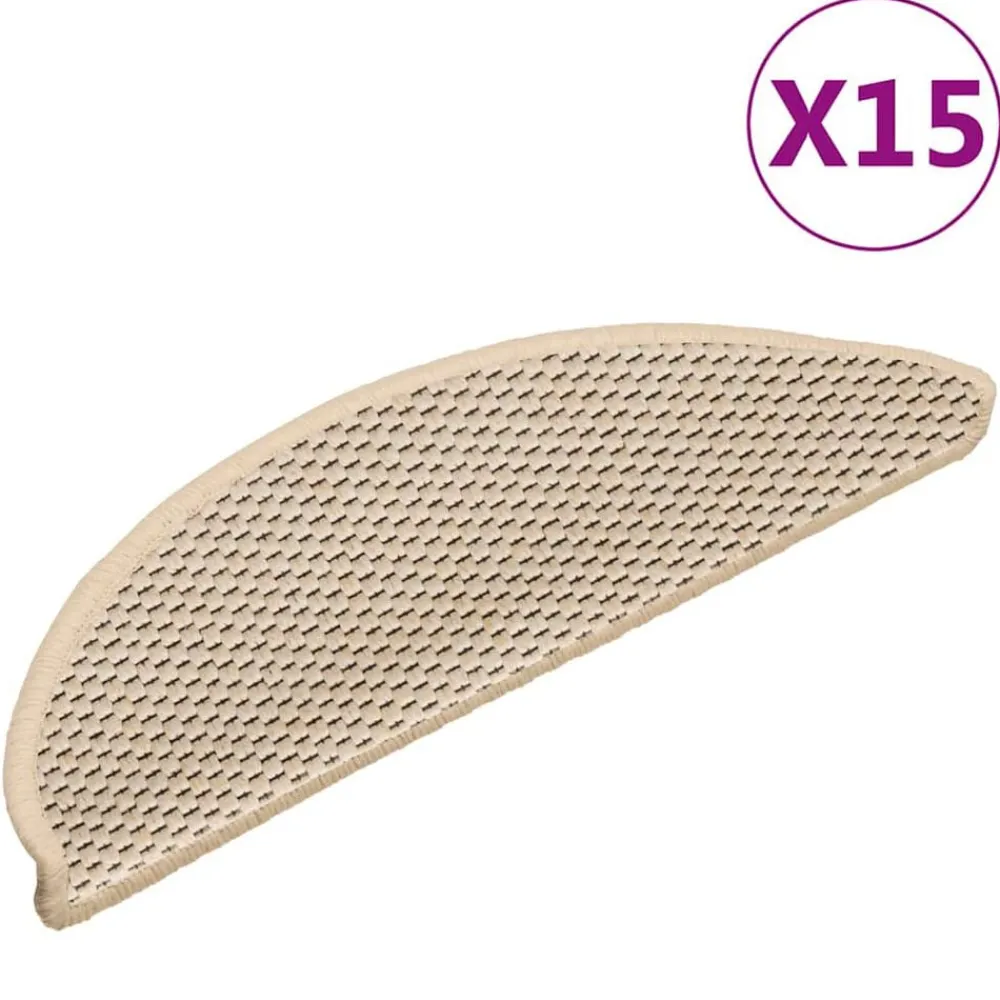 Huishoudelijke Benodigdheden*vidaXL Trapmatten zelfklevend 15 st sisal-look 56x17x3 cm berber Berberkleurig