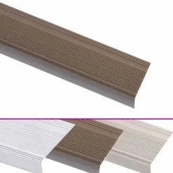 Bouwmaterialen*vidaXL Trapneuzen L-vormig 5 st 90 cm aluminium Bruin