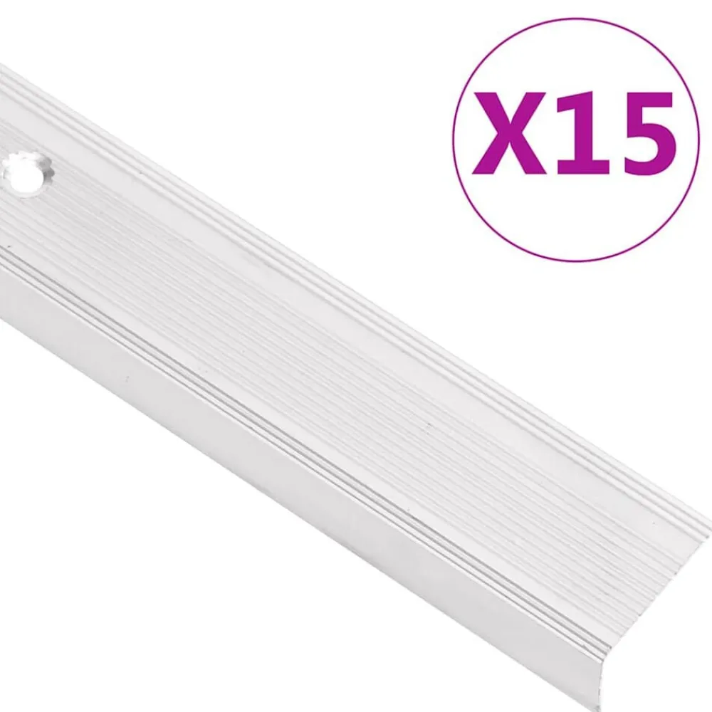 Trapneuzen L-vormig 15 st 90 cm aluminium kleurig>vidaXL Sale