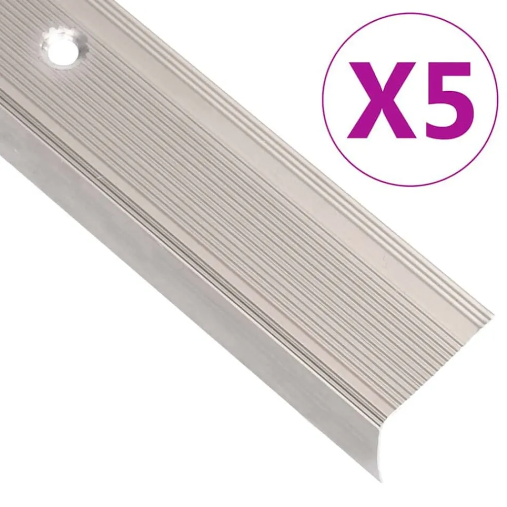 Trapneuzen L-vormig 5 st 90 cm aluminium kleurig>vidaXL Online