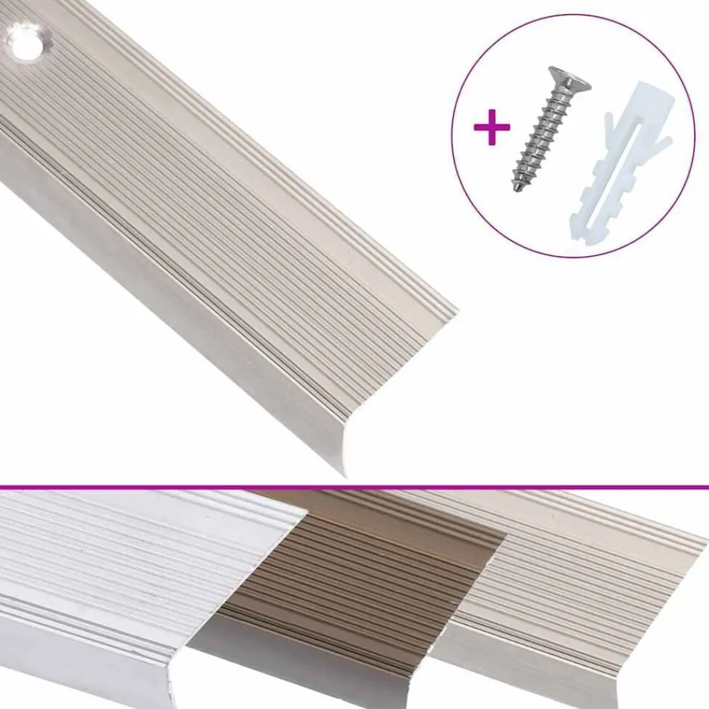 Trapneuzen L-vormig 5 st 90 cm aluminium kleurig>vidaXL Online