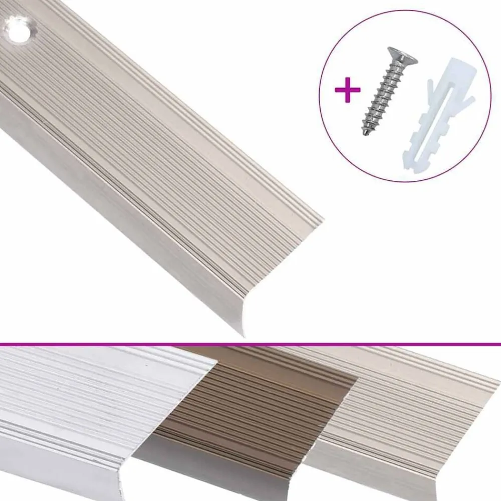 Trapneuzen L-vormig 5 st 90 cm aluminium kleurig>vidaXL