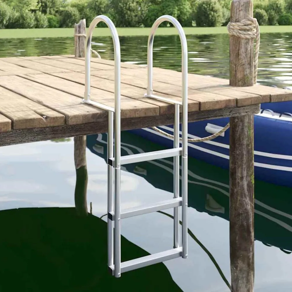 3-Traps Steigerladder Zilver 45 x 11,5 x 134 cm Aluminium>vidaXL Best