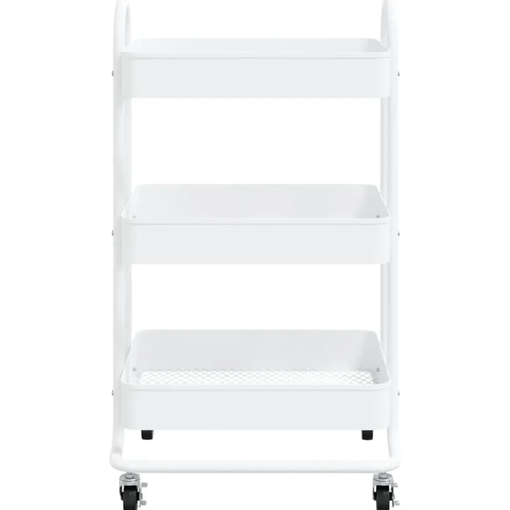Trolleys*vidaXL Trolley 3-laags 43x34x79 cm staal Wit