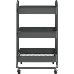 Trolleys*vidaXL Trolley 3-laags 43x34x79 cm staal kleurig Antraciet