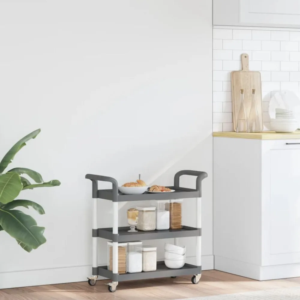 Trolley 3-laags 77x34x72 cm aluminium>vidaXL Best