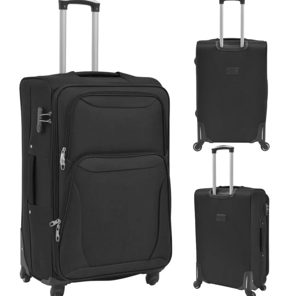 Bagage & Tassen*vidaXL Trolleyset 3-delig Zwart