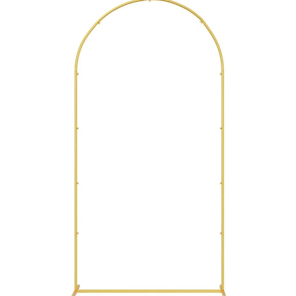 Tuin & Gazon*vidaXL Trouwrand 100 x 39 x 200 cm Staal Goud