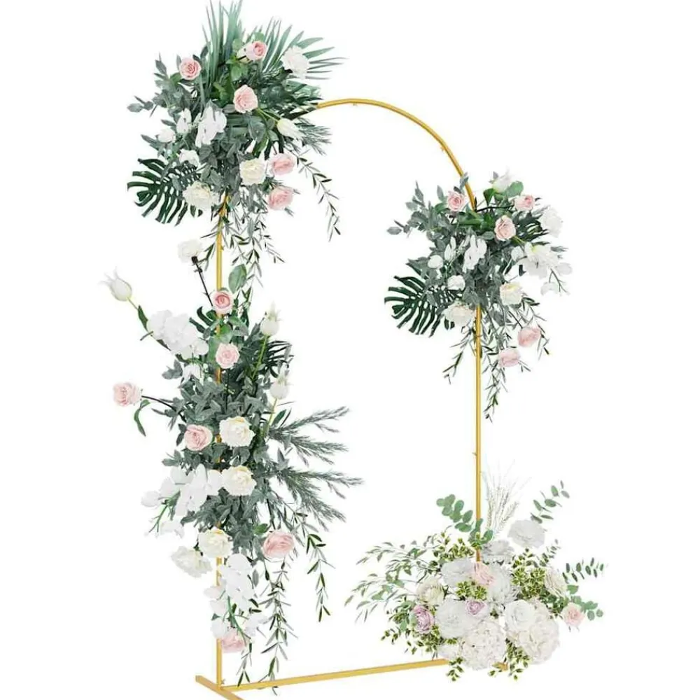 Tuin & Gazon*vidaXL Trouwrand 100 x 39 x 200 cm Staal Goud