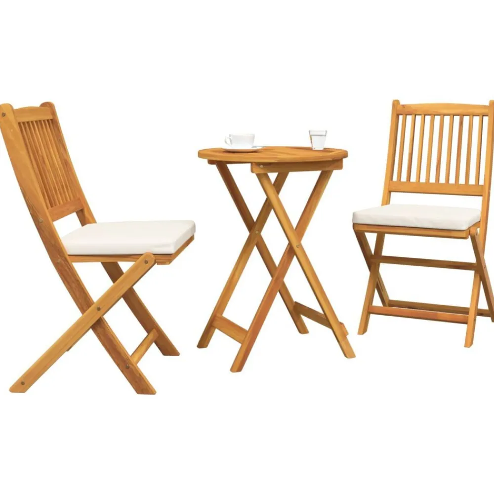 Tuinmeubelen*vidaXL Tuin Bistro Set 3 pcs Bruin Massief Acaciahout