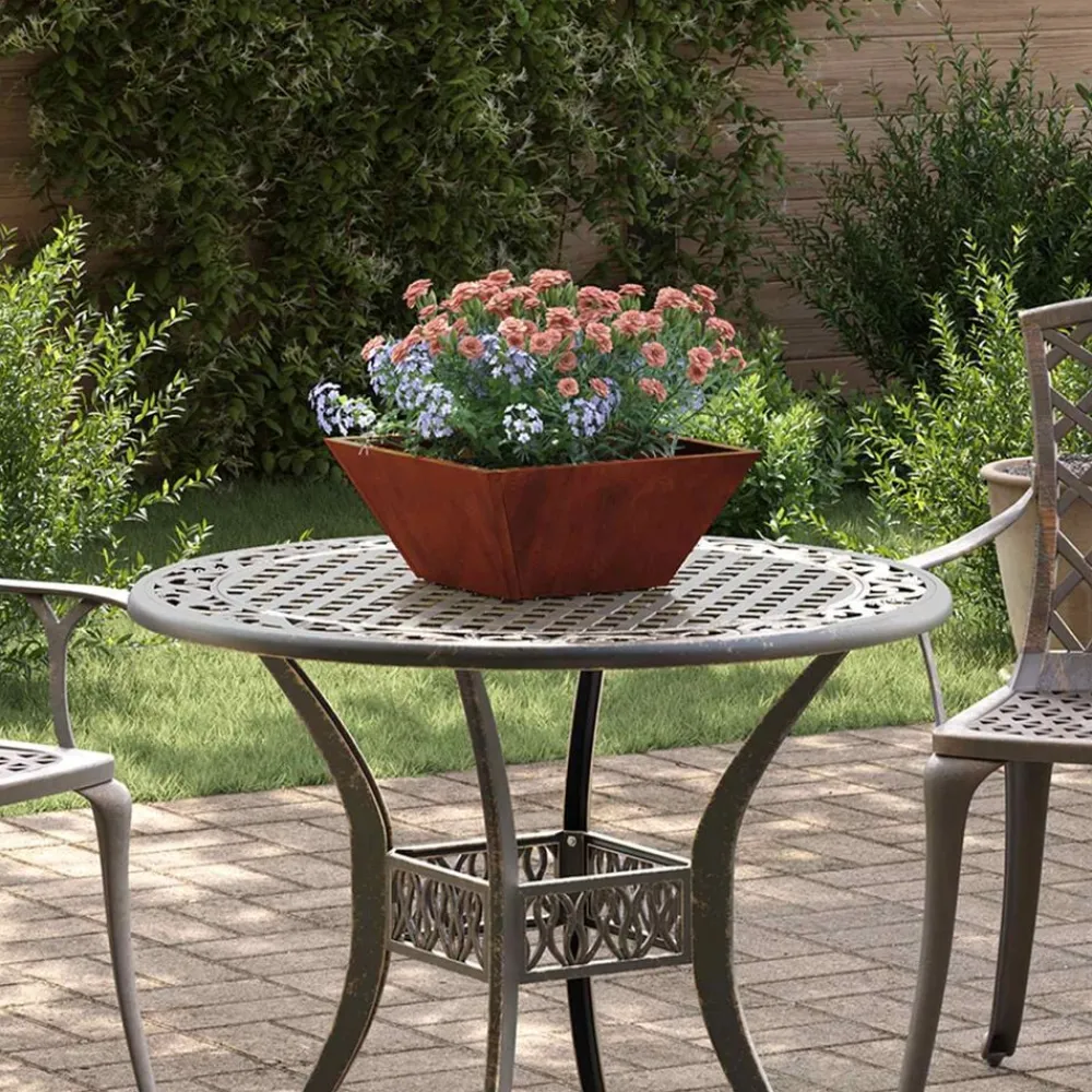 Tuin & Gazon*vidaXL Tuin Bloempot Roestig 35 x 35 x 15 cm Cortenstaal