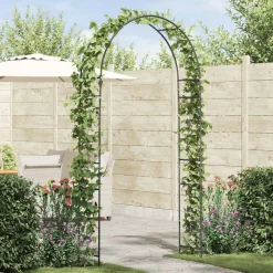 Tuin & Gazon*vidaXL Tuin Boog Bloemen 115 x 37 x 231 cm Zwart