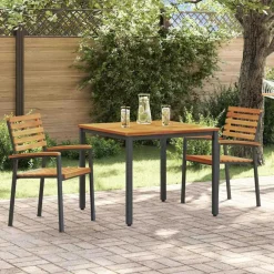 Tuin eettafelset 3 pcs Massief Acaciahout>vidaXL
