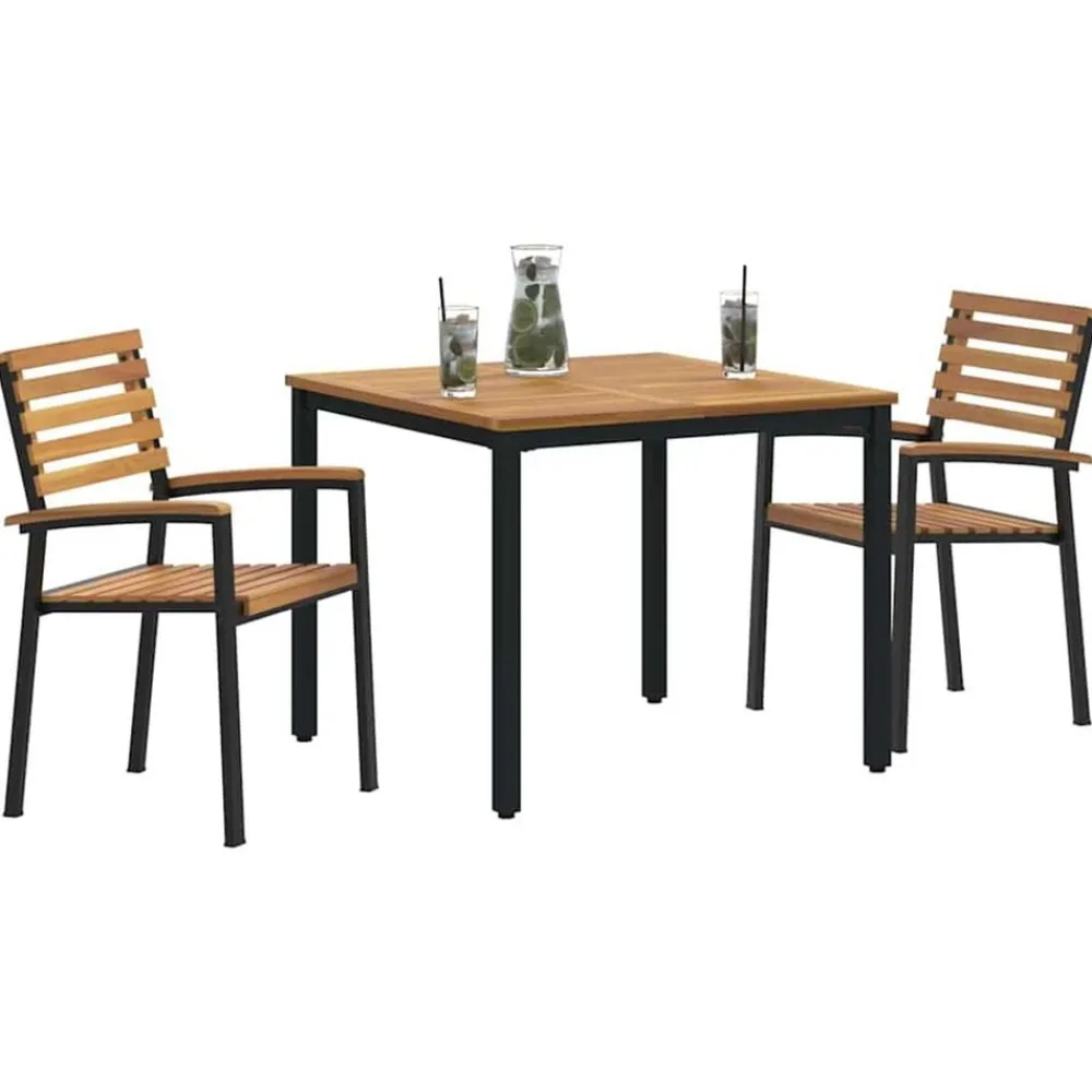 Tuin eettafelset 3 pcs Massief Acaciahout>vidaXL