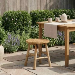 Tuinmeubelen*vidaXL Tuin kruk Licht Bruin Ø 38 x 42 cm Bamboe