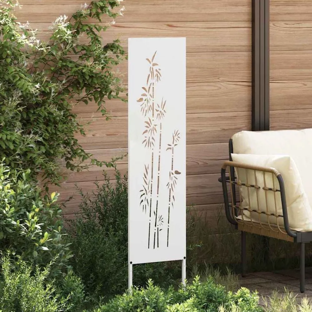 Tuin Privacy Screen Bloemen 32 x 140 cm Koudgewalst staal>vidaXL New