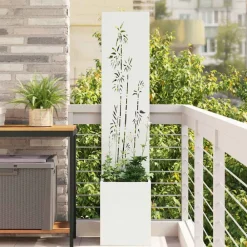 Tuin Privacy Screen Bloemen 32 x 150 cm Koudgewalst staal>vidaXL