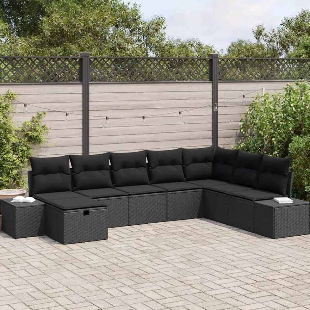 Tuin Sofa Set met kussen 8 pcs Poly riet>vidaXL Online