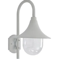 Verlichting*vidaXL Tuin wandlamp E27 42 cm aluminium Wit