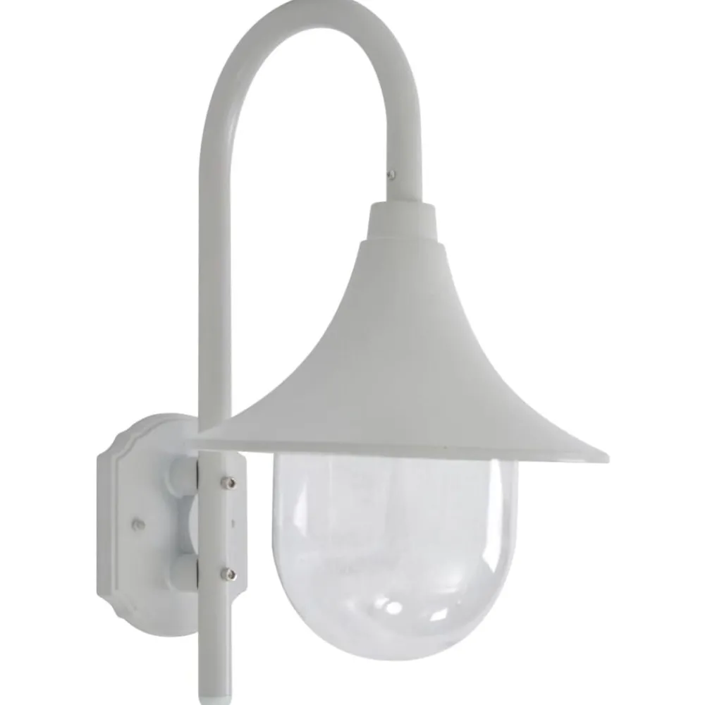 Verlichting*vidaXL Tuin wandlamp E27 42 cm aluminium Wit