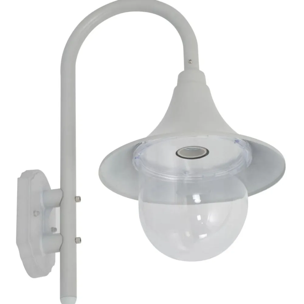 Verlichting*vidaXL Tuin wandlamp E27 42 cm aluminium Wit
