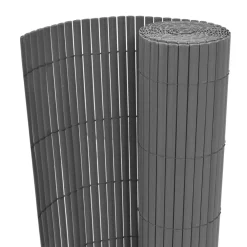 Tuinafscheidingen*vidaXL Tuinafscheiding dubbelzijdig 90x300 cm PVC Grijs