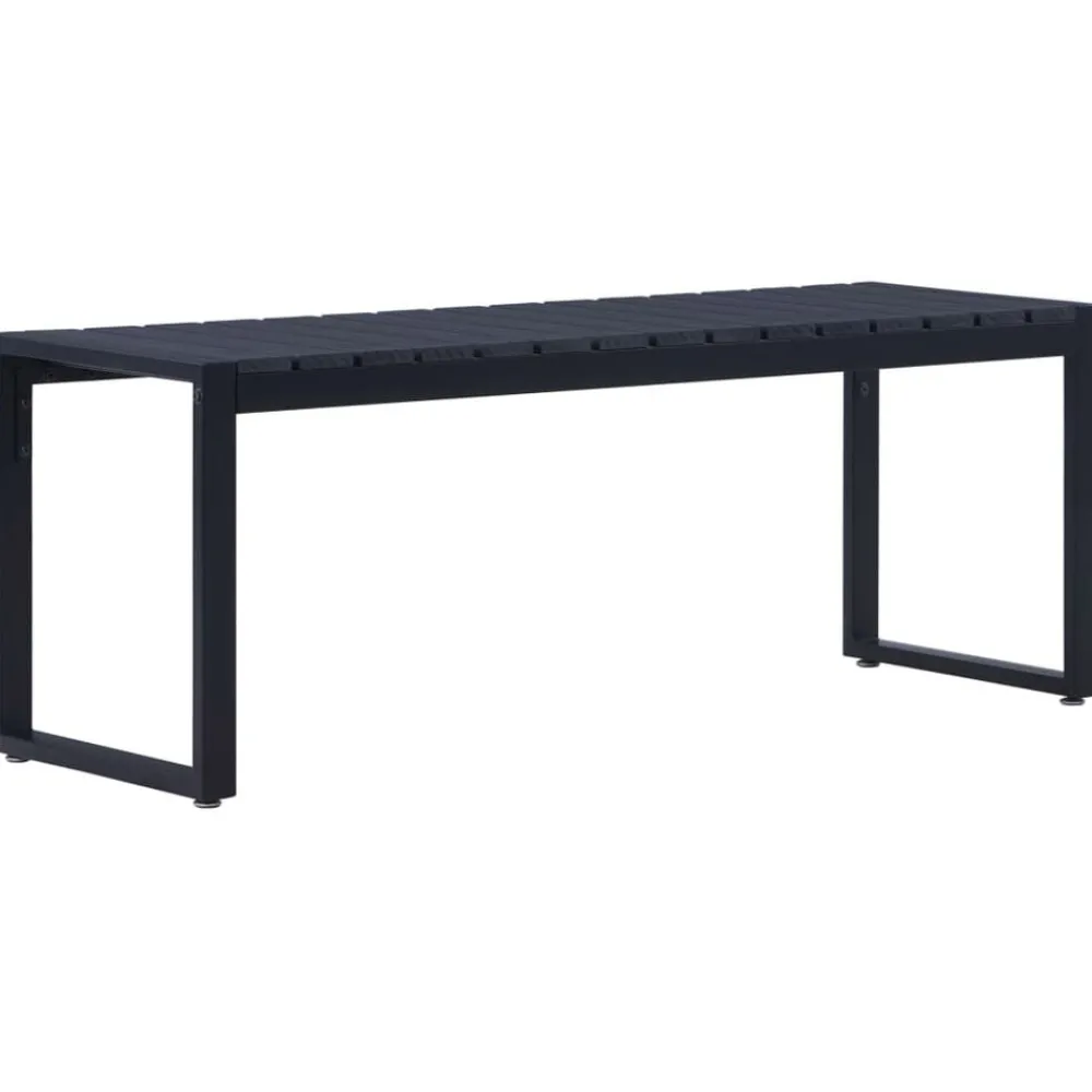 Tuinbank 120,5 cm PS-plaat zwart>vidaXL New
