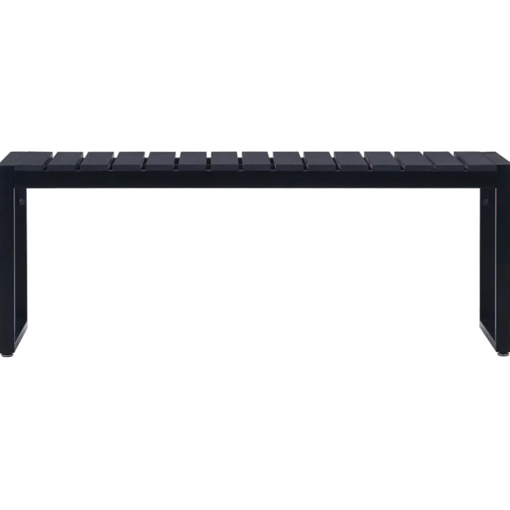 Tuinbank 120,5 cm PS-plaat zwart>vidaXL New