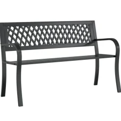 Tuinbank 120 cm staal zwart>vidaXL