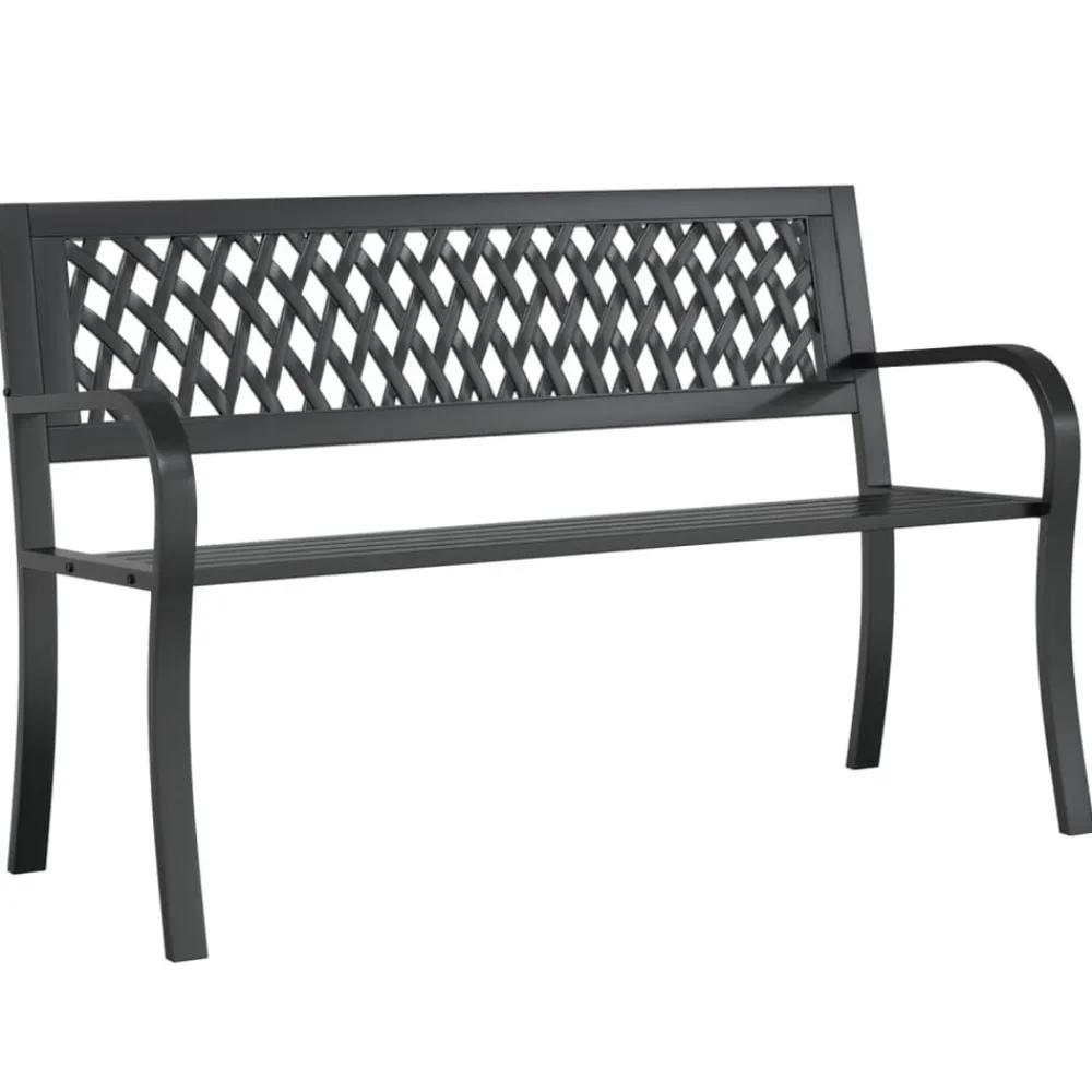 Tuinbank 120 cm staal zwart>vidaXL