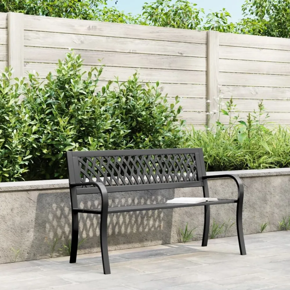 Tuinbank 120 cm staal zwart>vidaXL