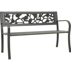 Tuinmeubelen*vidaXL Tuinbank 125 cm staal Grijs