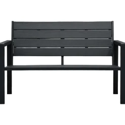 Tuinmeubelen*vidaXL Tuinbank hout-look 120 cm HDPE Zwart