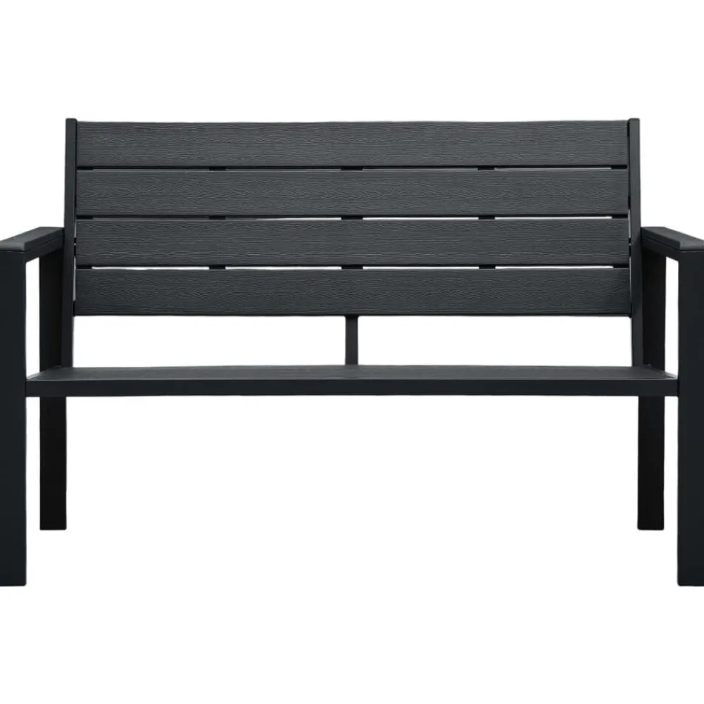Tuinmeubelen*vidaXL Tuinbank hout-look 120 cm HDPE Zwart