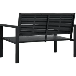 Tuinmeubelen*vidaXL Tuinbank hout-look 120 cm HDPE Zwart