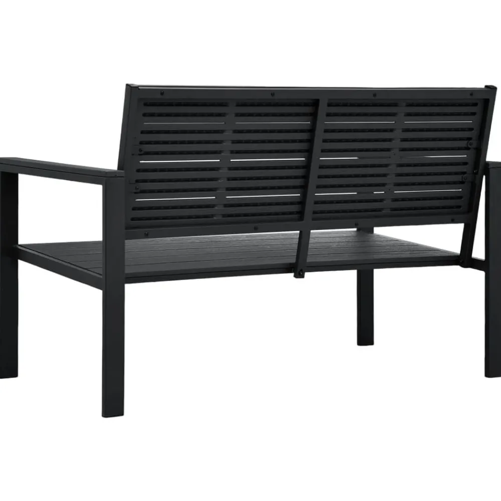 Tuinmeubelen*vidaXL Tuinbank hout-look 120 cm HDPE Zwart