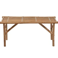 Tuinmeubelen*vidaXL Tuinbank inklapbaar met kussen 118 cm bamboe Crème